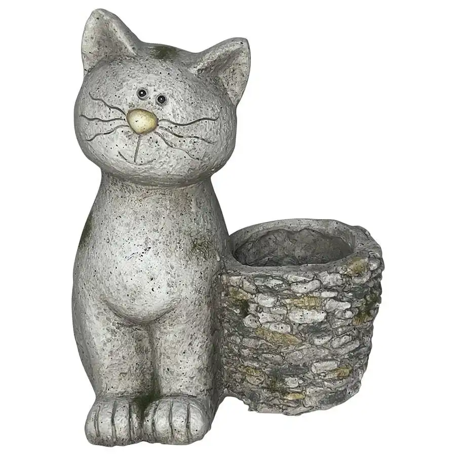 Animal Pot Cat with Stony Planter