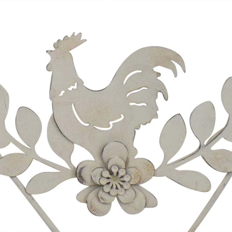 Willow & Silk Hanging Set of 2 Wooden 17.5cm Rooster/Heart Wall Art