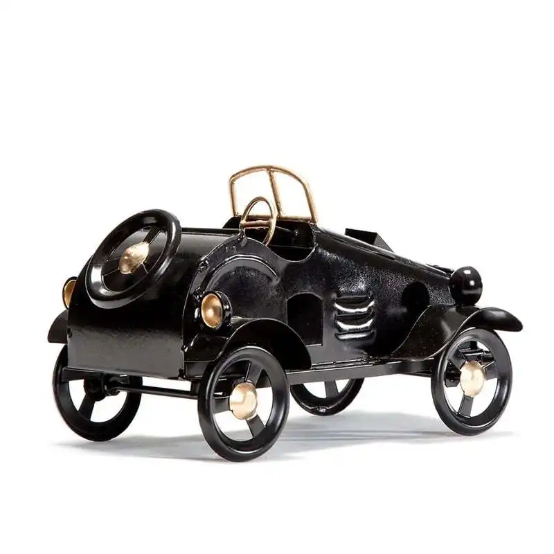Willow & Silk Metal 23cm Black Vintage Car Tabletop Ornament
