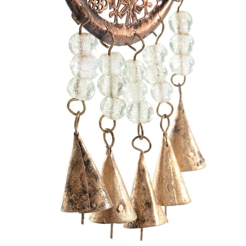 Willow & Silk Hanging 32cm Metal Birds in Heart Whimsical Door Chime