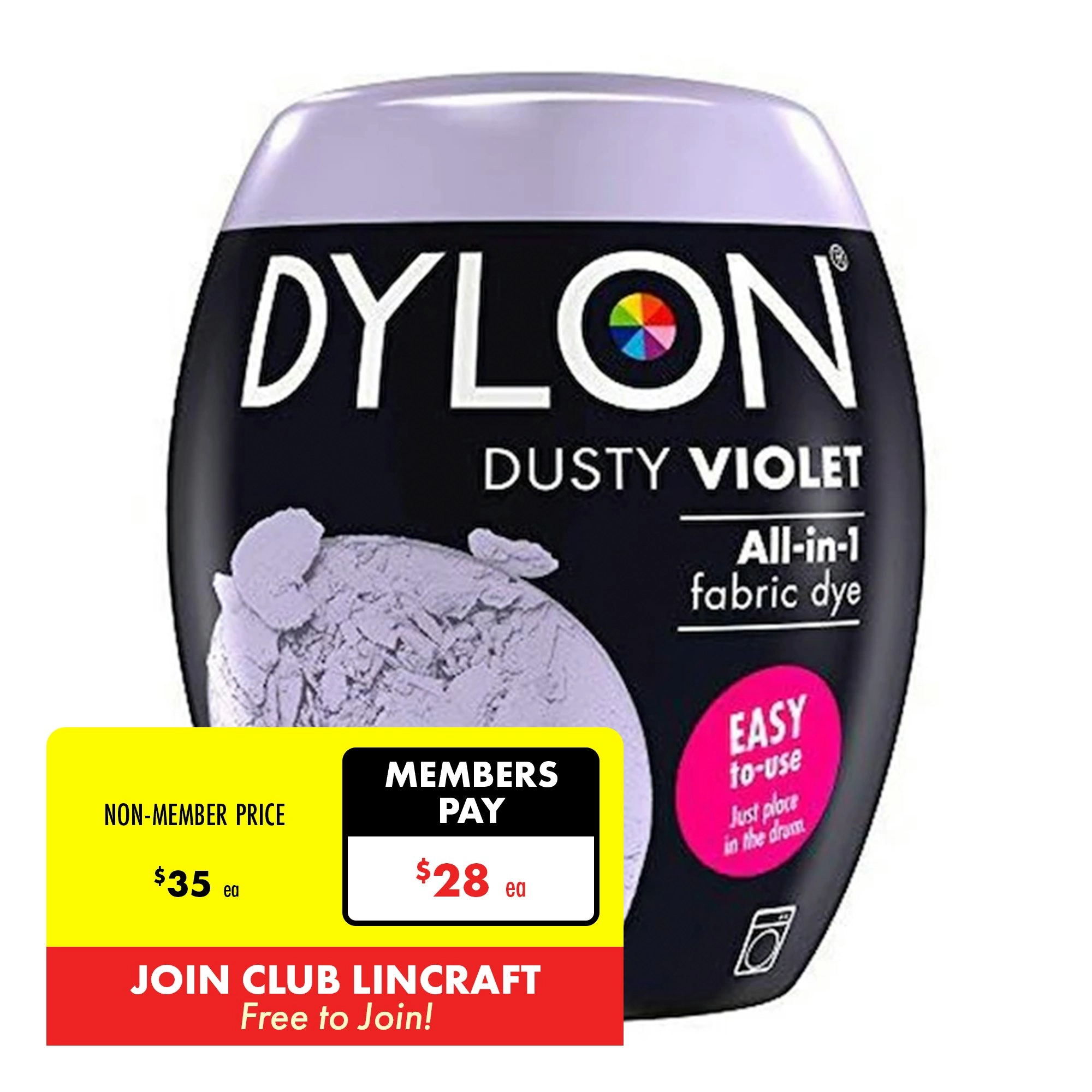 Dylon Fabric Dye, Dusty Violet- 350g