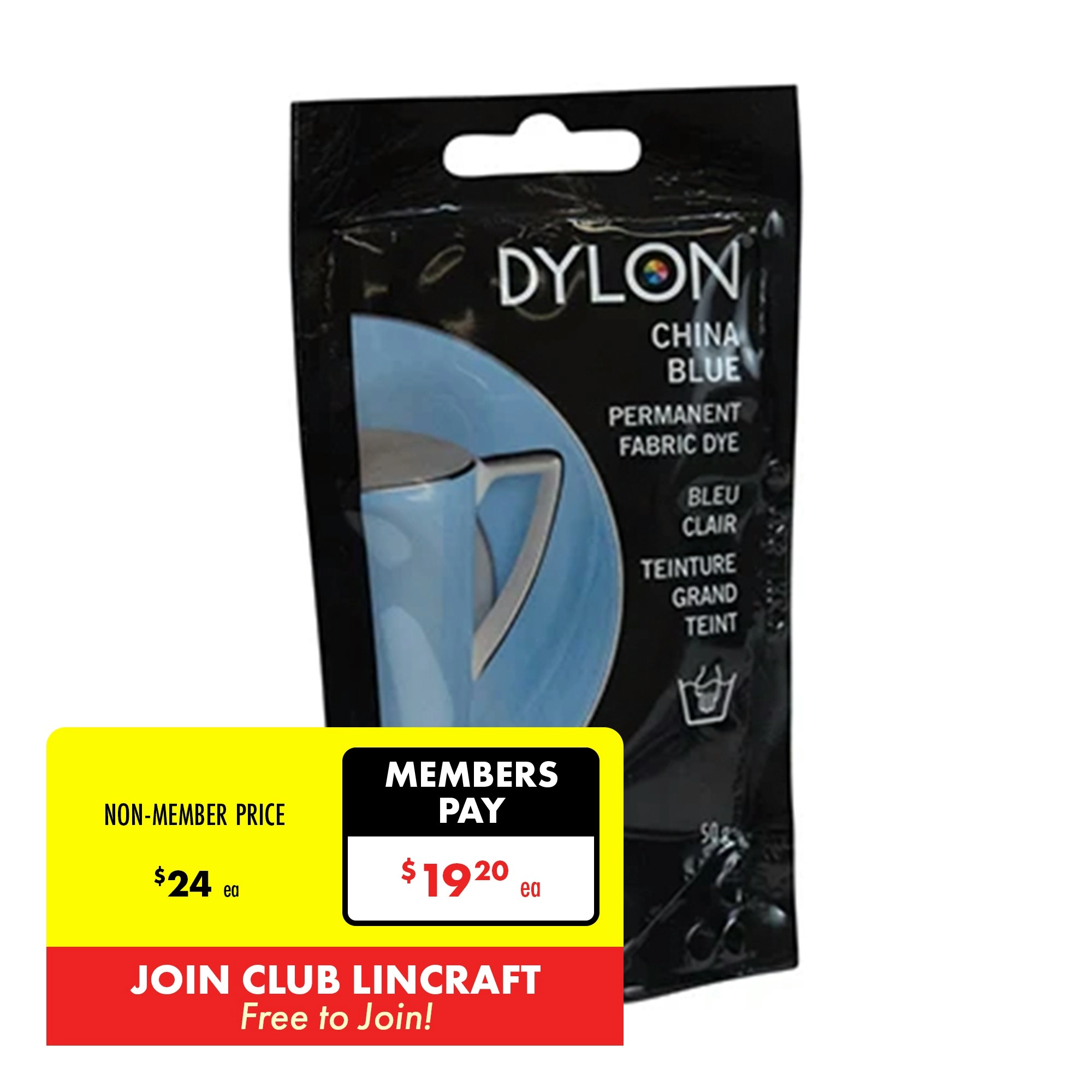 Dylon Hand Fabric Dye, China Blue- 50g