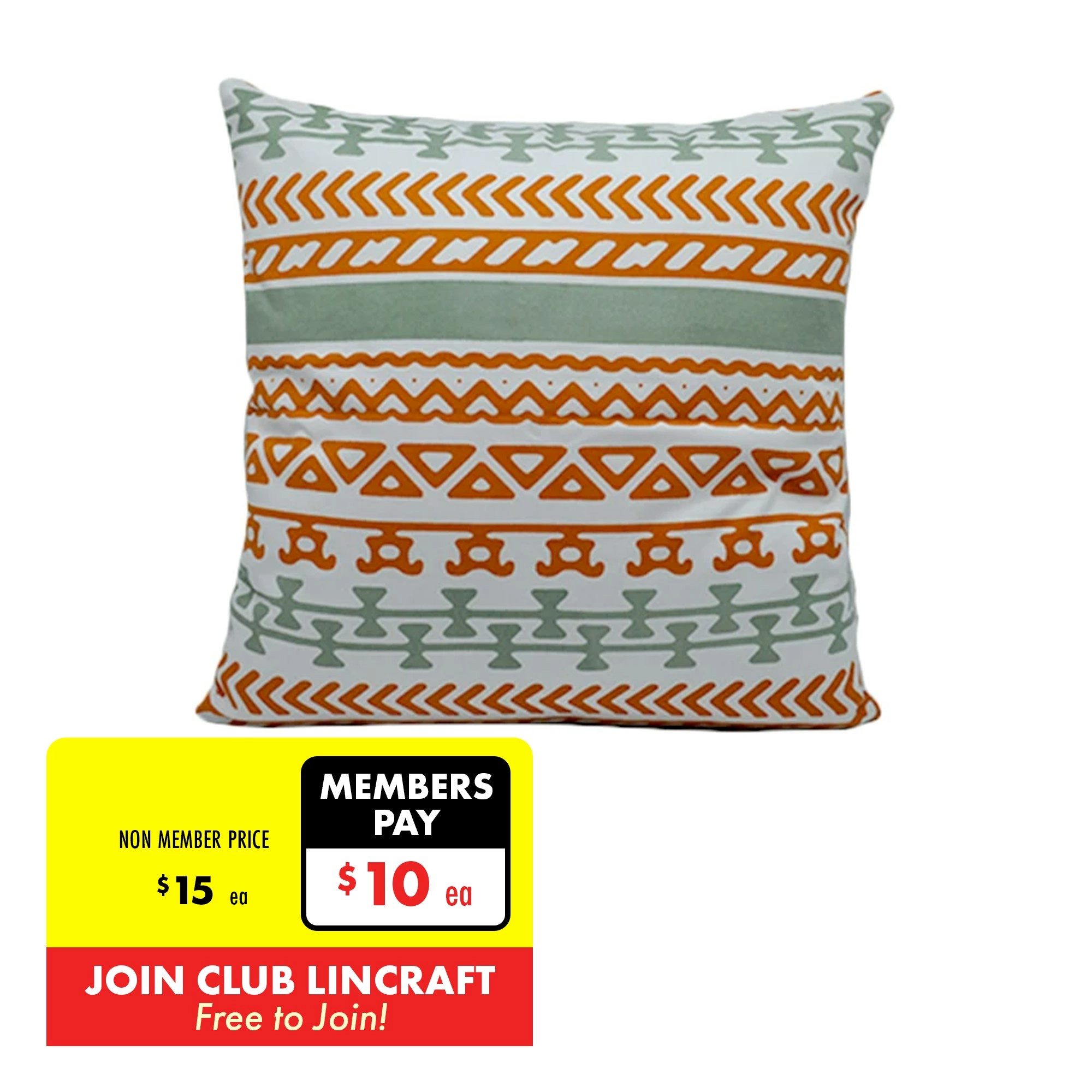 Printed Designer Cushion, Tribal Mix- 45x45cm - Cambridge House