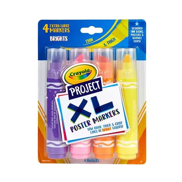 Crayola Project Markers, Bright- 4pk