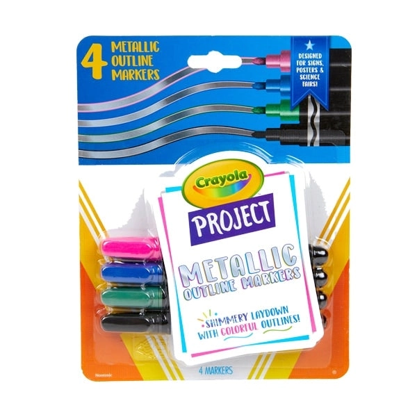 Crayola Project Metallic Outline Markers- 4pk