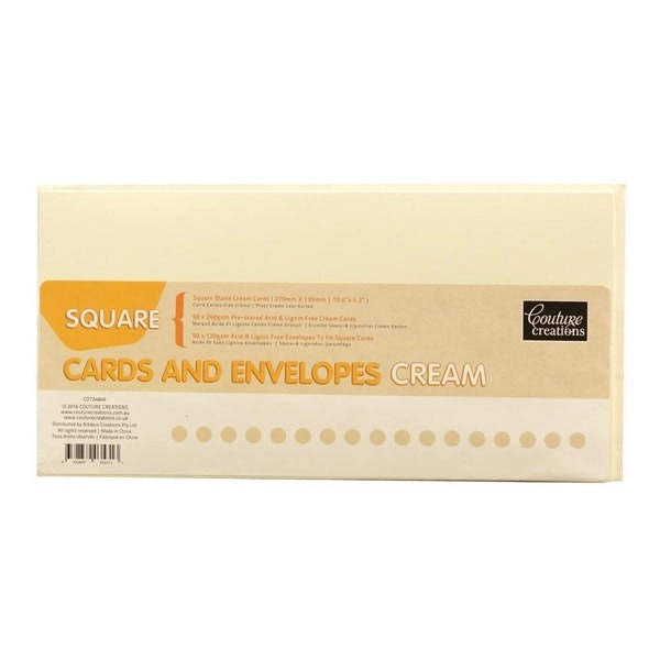 Couture Creations Card Plus Envelope Set, Cream