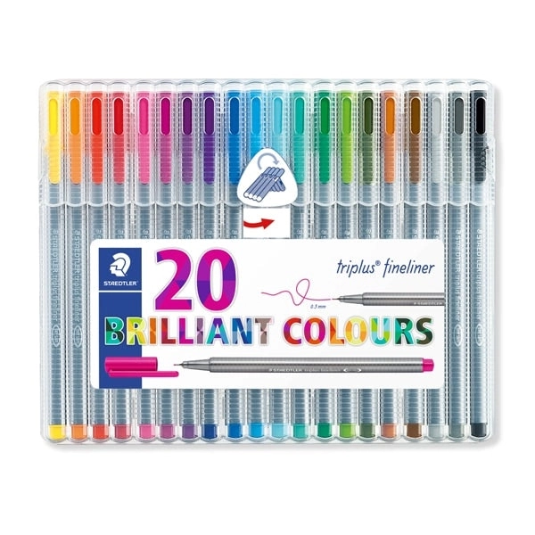 Staedtler Triplus Fineliner Wallet of 20- Assorted Colours