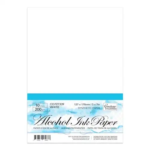 Couture Creations Alcohol Ink Paper, 200gsm White- 5x7in