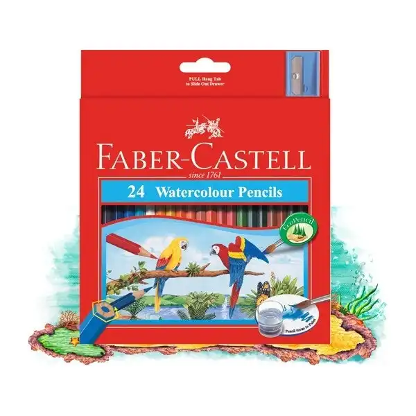 Faber-Castell Regular Watercolour Pencil, Assorted- 24pk