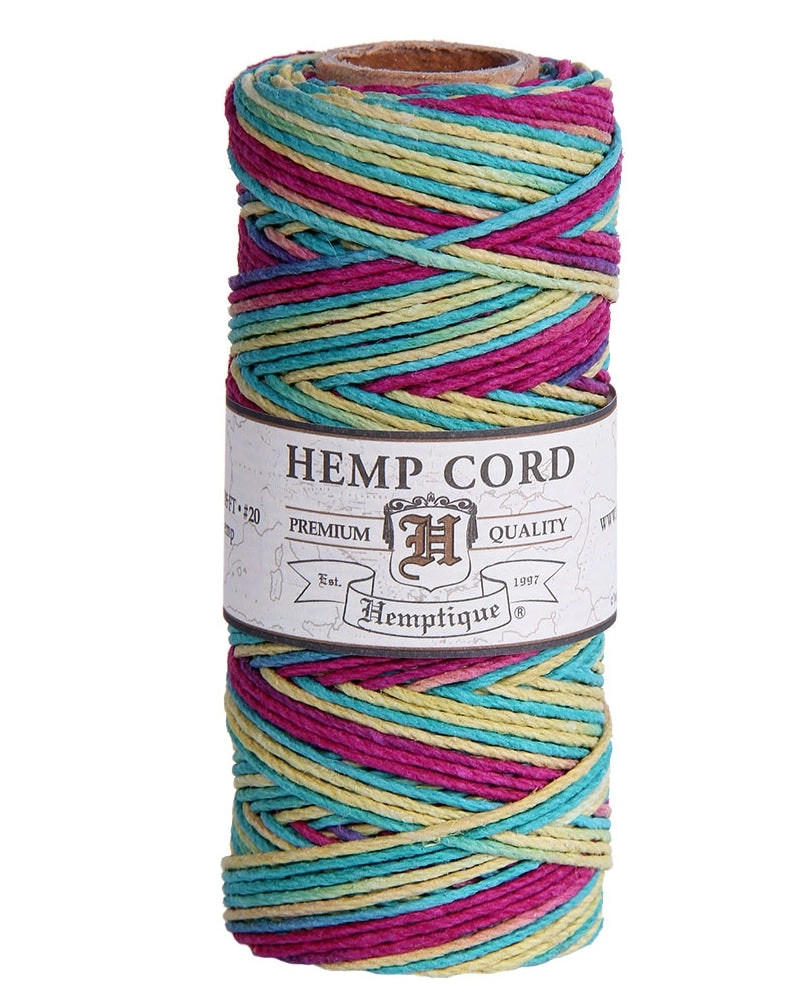 Hemptique Cord Spool Variegated #20, Bingo- 50g