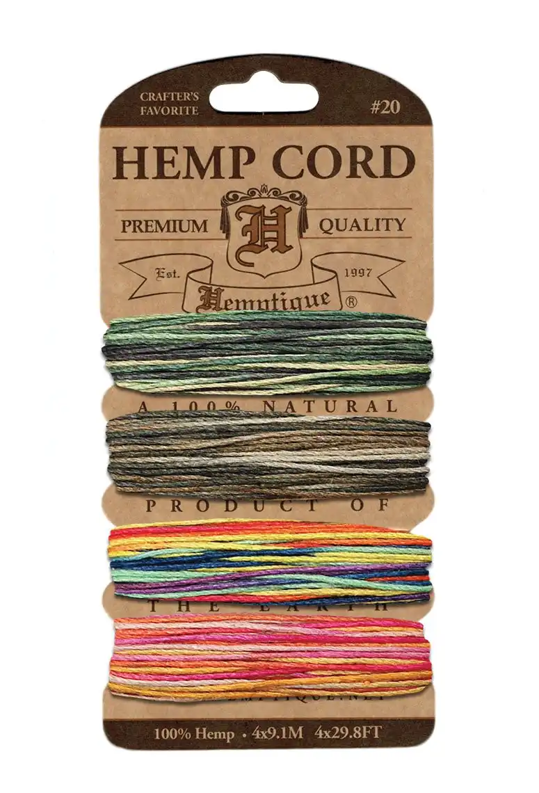 Hemptique Card Cord Set Variegated #20, Variegated Festival