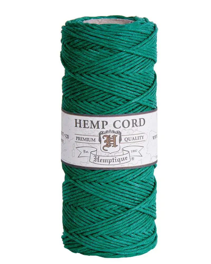 Hemptique Cord Spool #20, Green- 50g