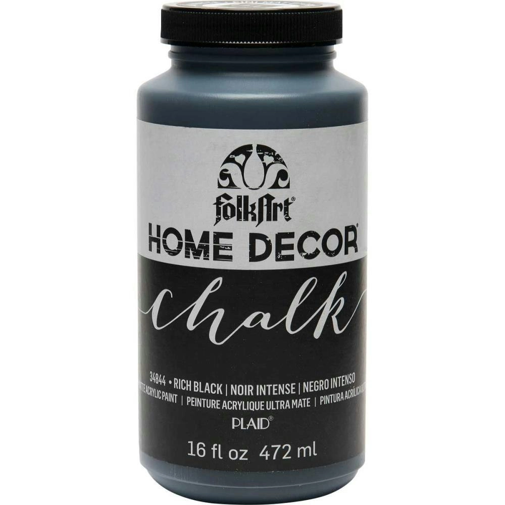 FolkArt Home Décor Chalk Paint, Rich Black- 16oz