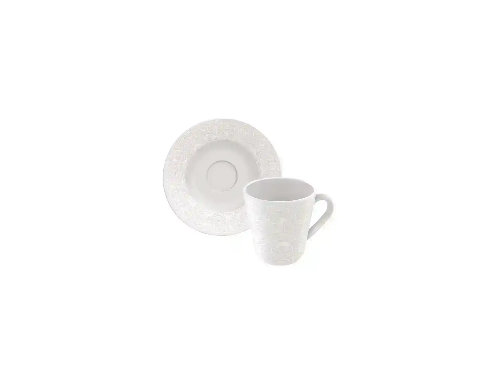 Tramontina Alicia 12-Piece Set of Decorated Porcelain Coffe Cups and Saucers, 70 ml
