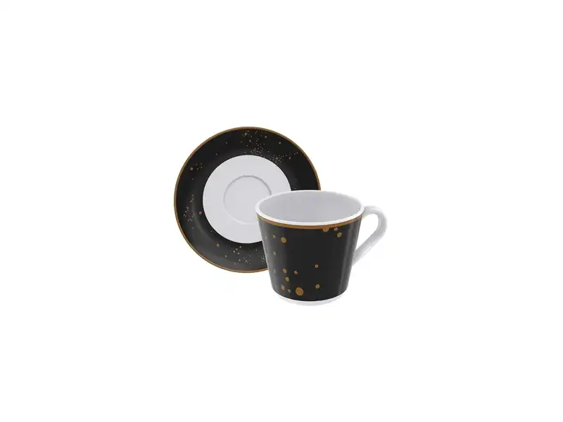 Tramontina Valentina 12-Piece Set of Decorated Porcelain Tea Cups and Saucers,185 ml
