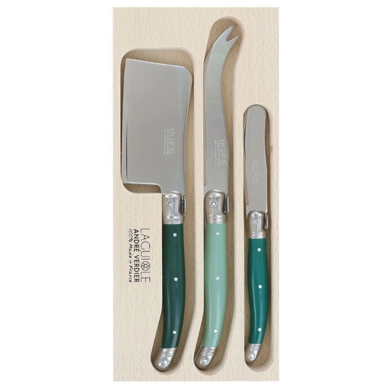 AndrÃƒÂ© Verdier Laguiole Debutant Forest Cheese Knife Set 3 Piece Set