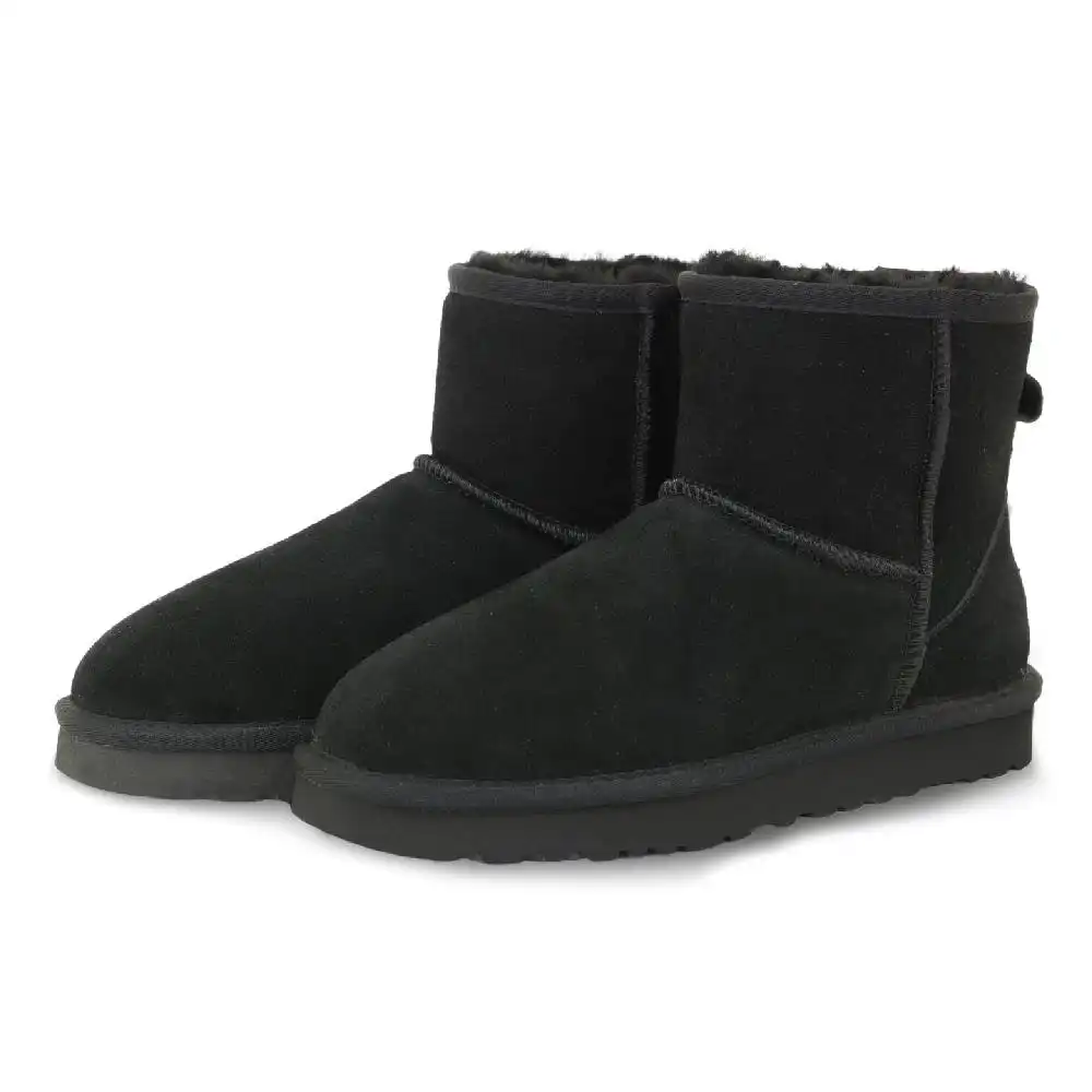 UGG Woolcomfort Classic Mini Boots Premium Australian Sheepskin Black