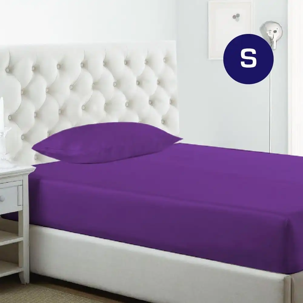 Purple 1000TC Silk Silky Feel Satin Fitted Sheet+Pillowcase