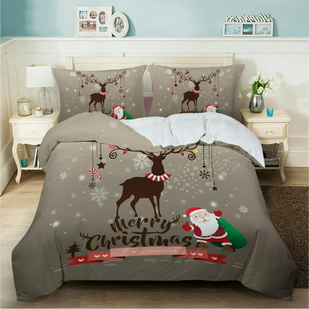 XMAS REINDEER CHRISTMAS XMAS Design Quilt Duvet Doona Cover Set