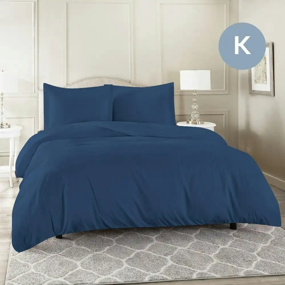 King Size Ocean Color 1000TC 100% Cotton Quilt Doona Duvet Cover Pillowcase Set