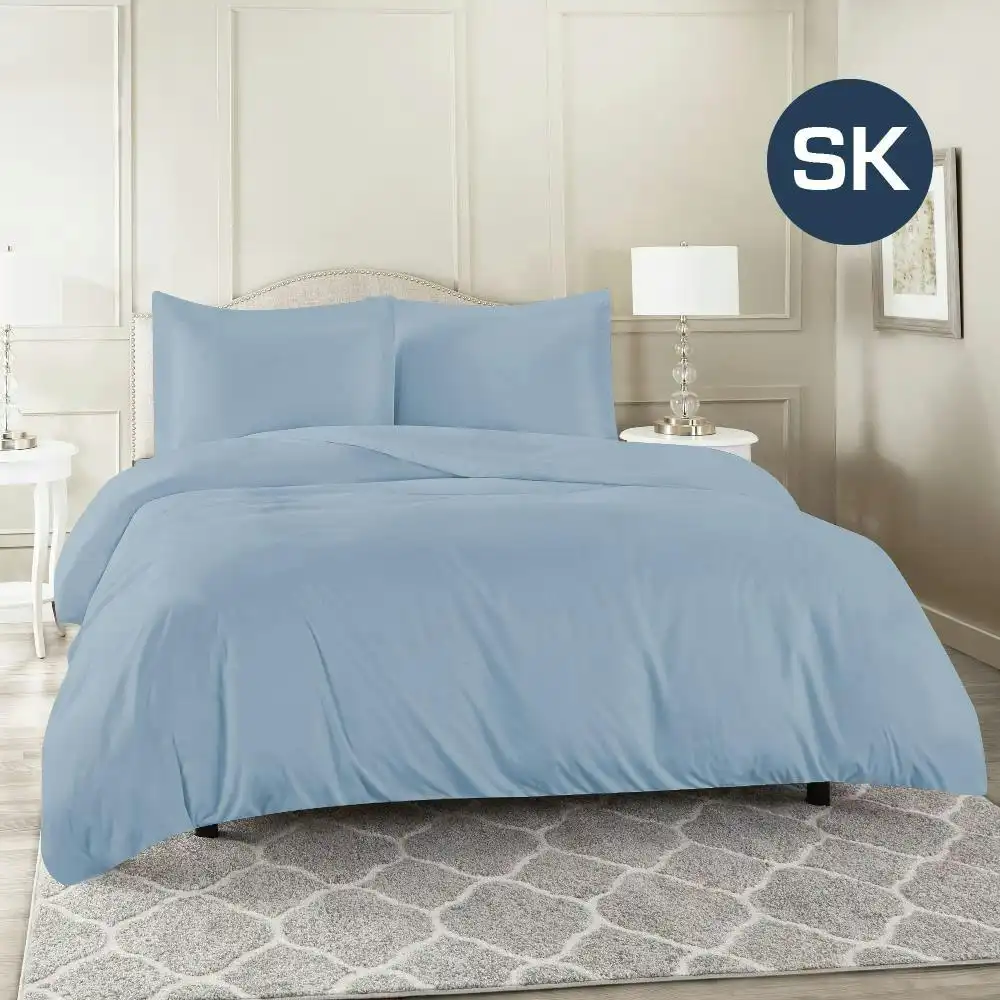 Super King Size Sky Color 1000TC 100% Cotton Quilt Doona Duvet Cover Pillowcase Set