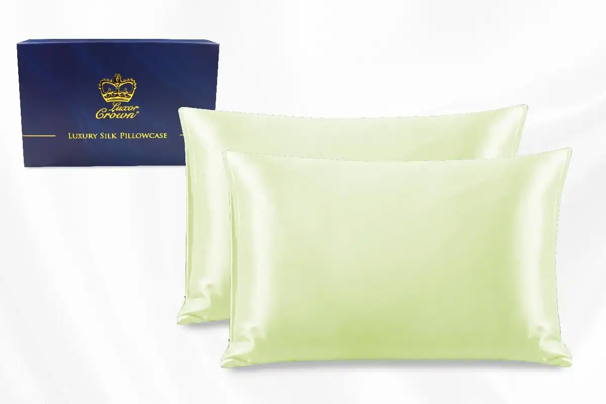 Two Pieces 100% Pure Two-Side Mulberry Silk Pillowcase Pistachio