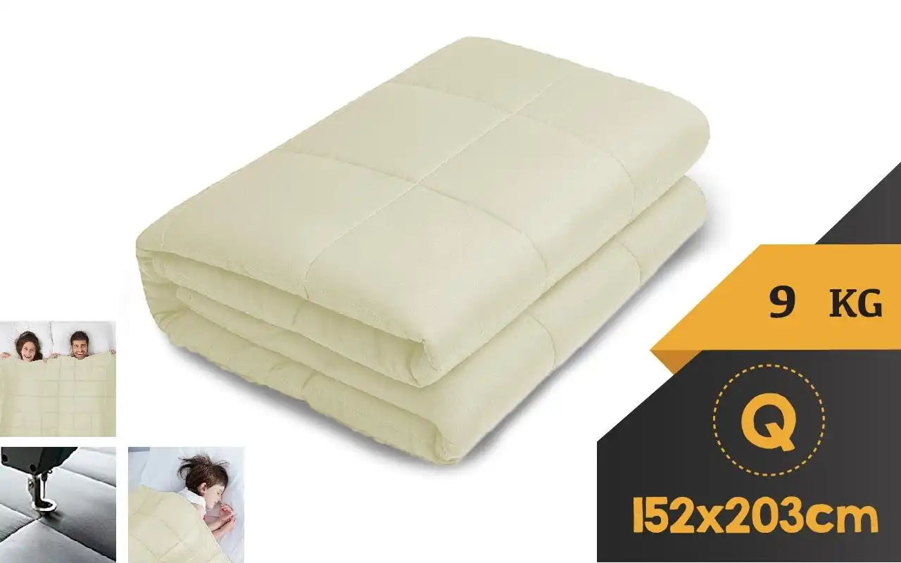 WEIGHTED BLANKET QUEEN Heavy Gravity CREAM 9KG