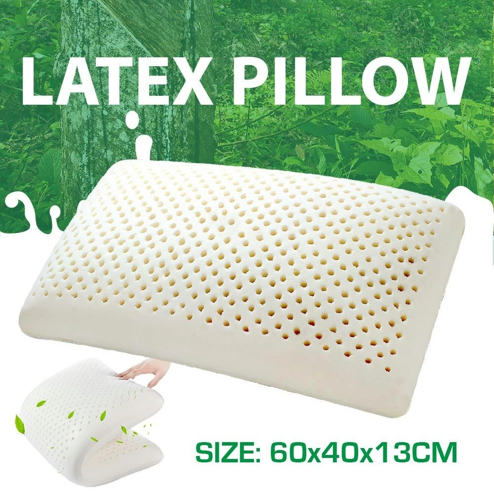 100% NATURAL FLAT LATEX PILLOW With FINE WHITE STRETCH COVER