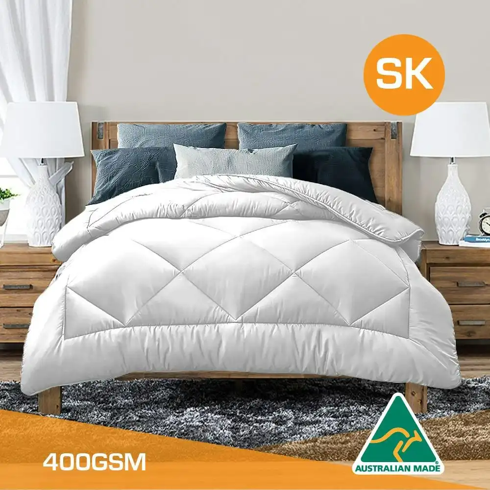 Super King Size Aus Made All Season Soft Bamboo Blend Quilt White Cover