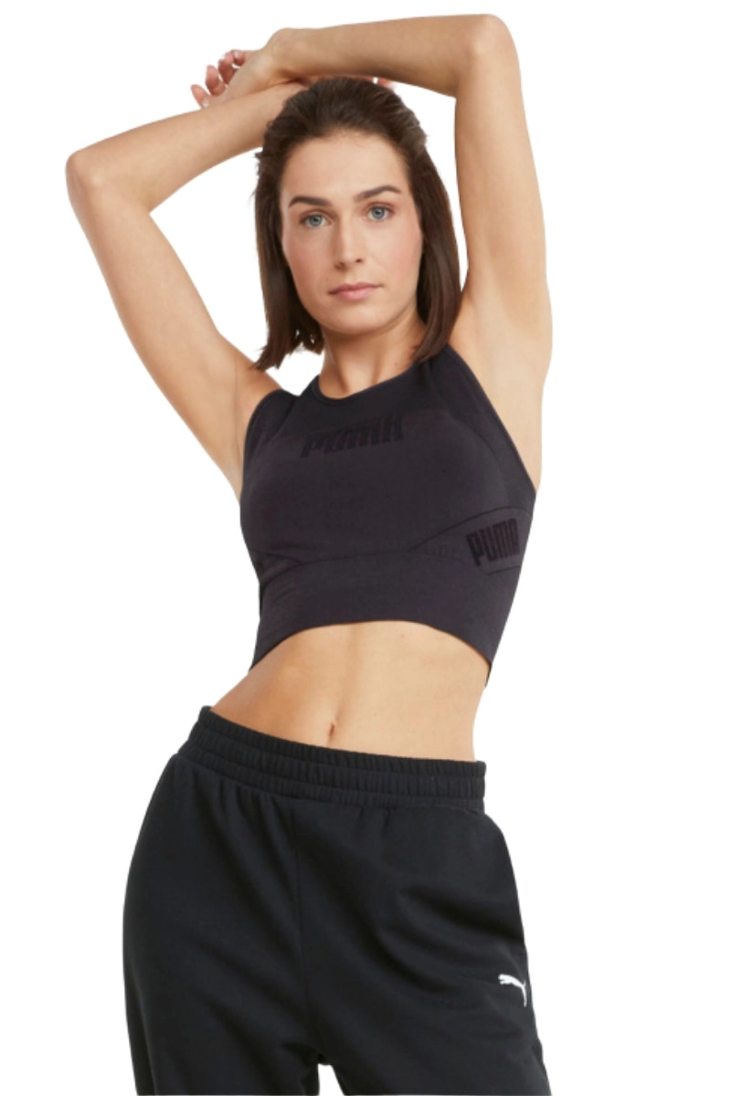 Puma | Womens Evostripe Evoknit Crop Tee (Black)