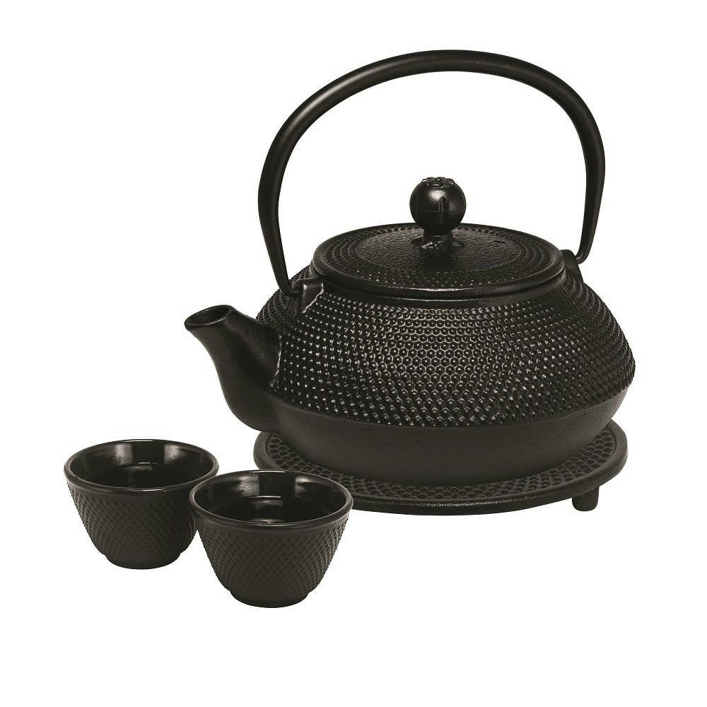 Avanti HOBNAIL 800ml CAST IRON TEAPOT AND 2 CUPS SET