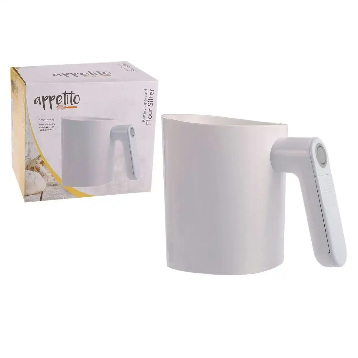 Appetito Battery Operated 4 Cup Flour Sifter