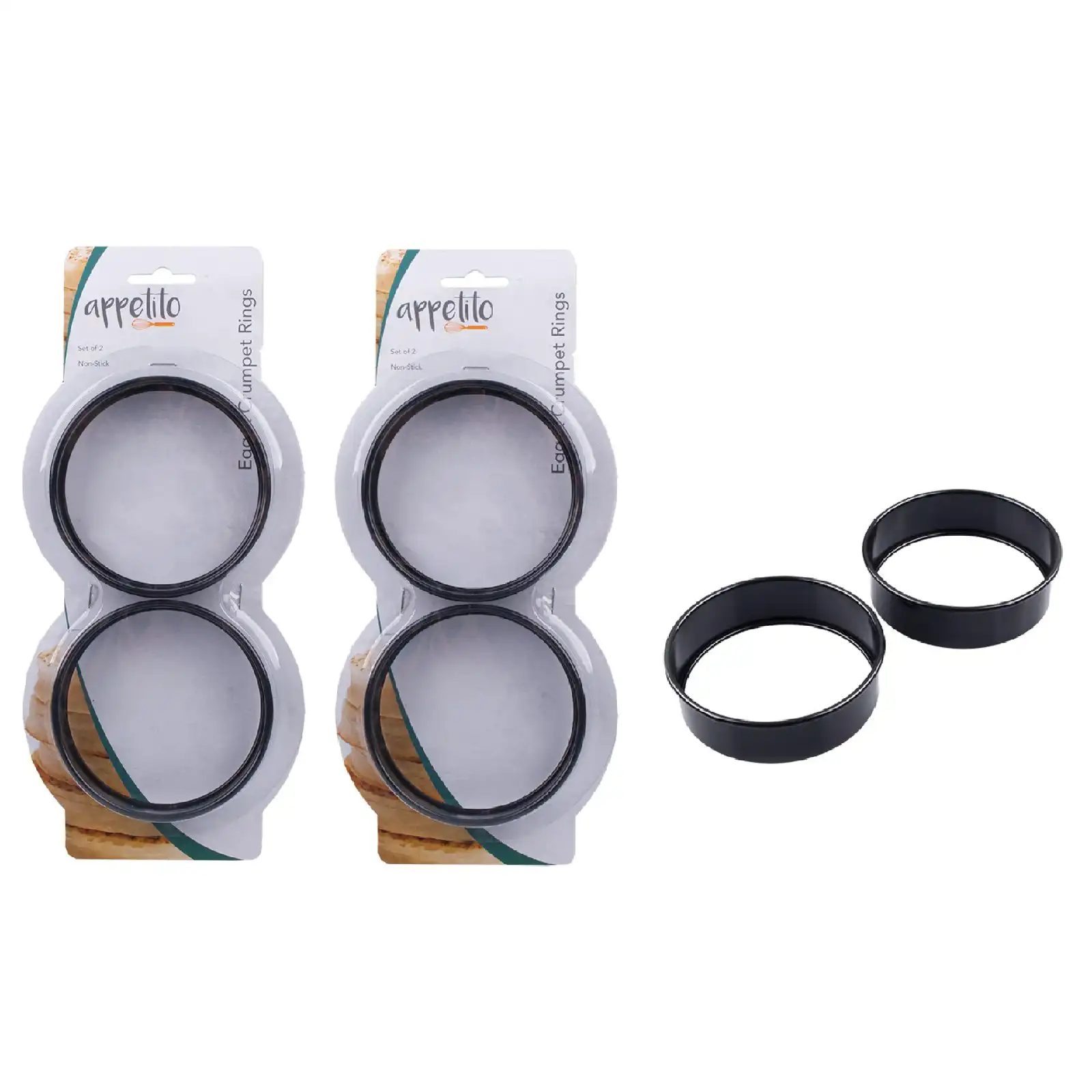 Appetito NON-STICK EGG/CRUMPET RINGS - SET of 4