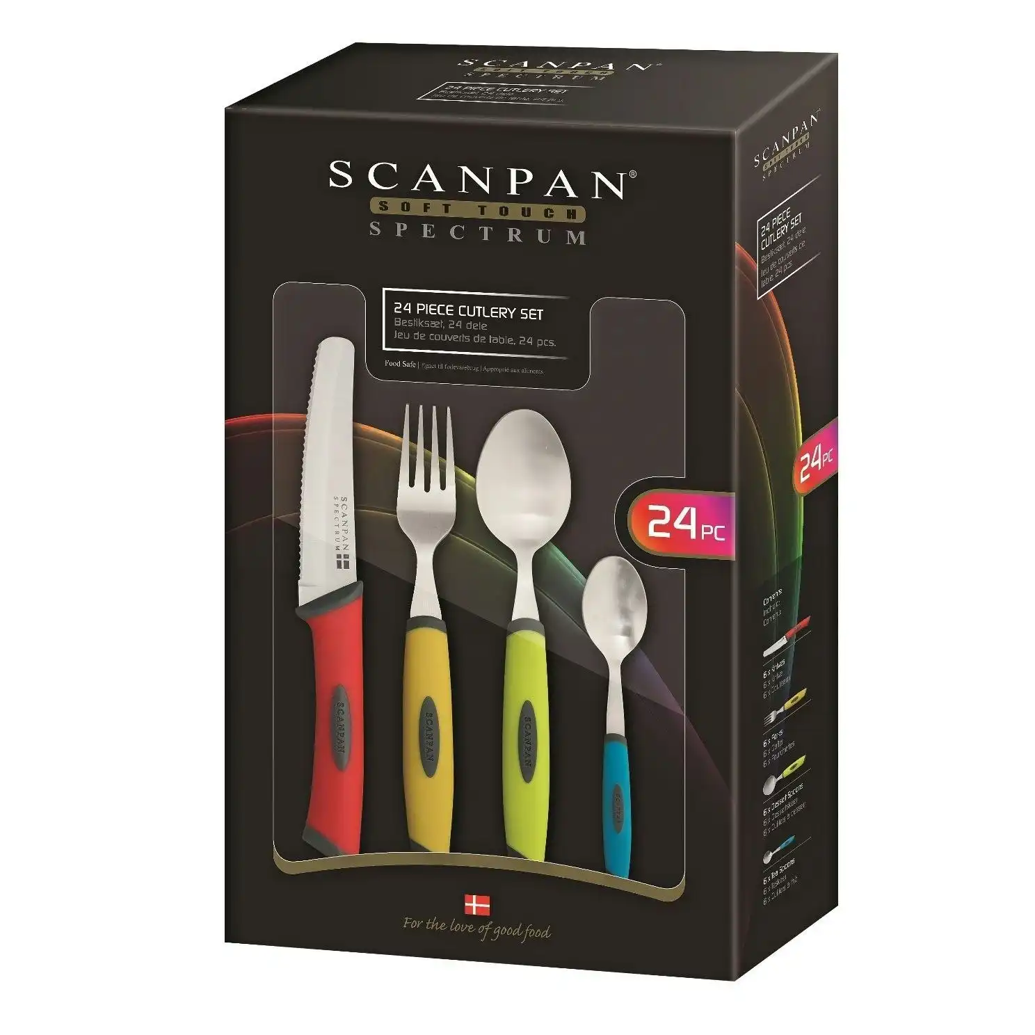 Scanpan Soft Touch Spectrum 24 Piece Cutlery Set   Coloured