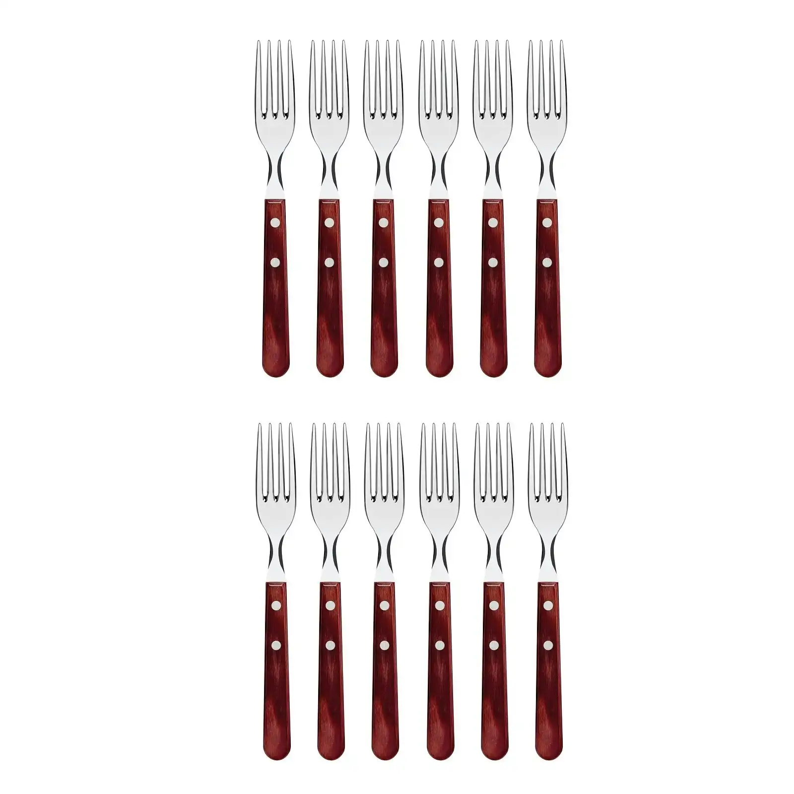 Tramontina Churrasco Jumbo Table Forks Set 12   Red