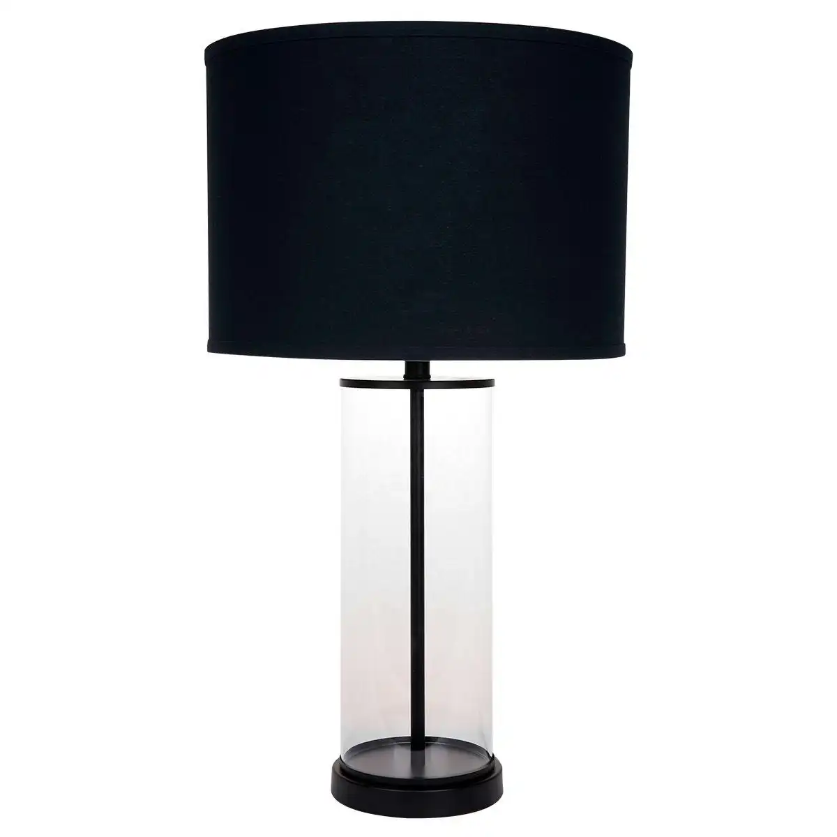 Left Bank Table Lamp - Black w Black Shade