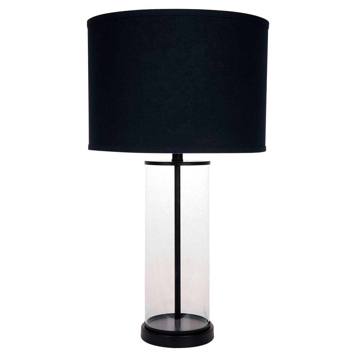 Left Bank Table Lamp - Black w Black Shade