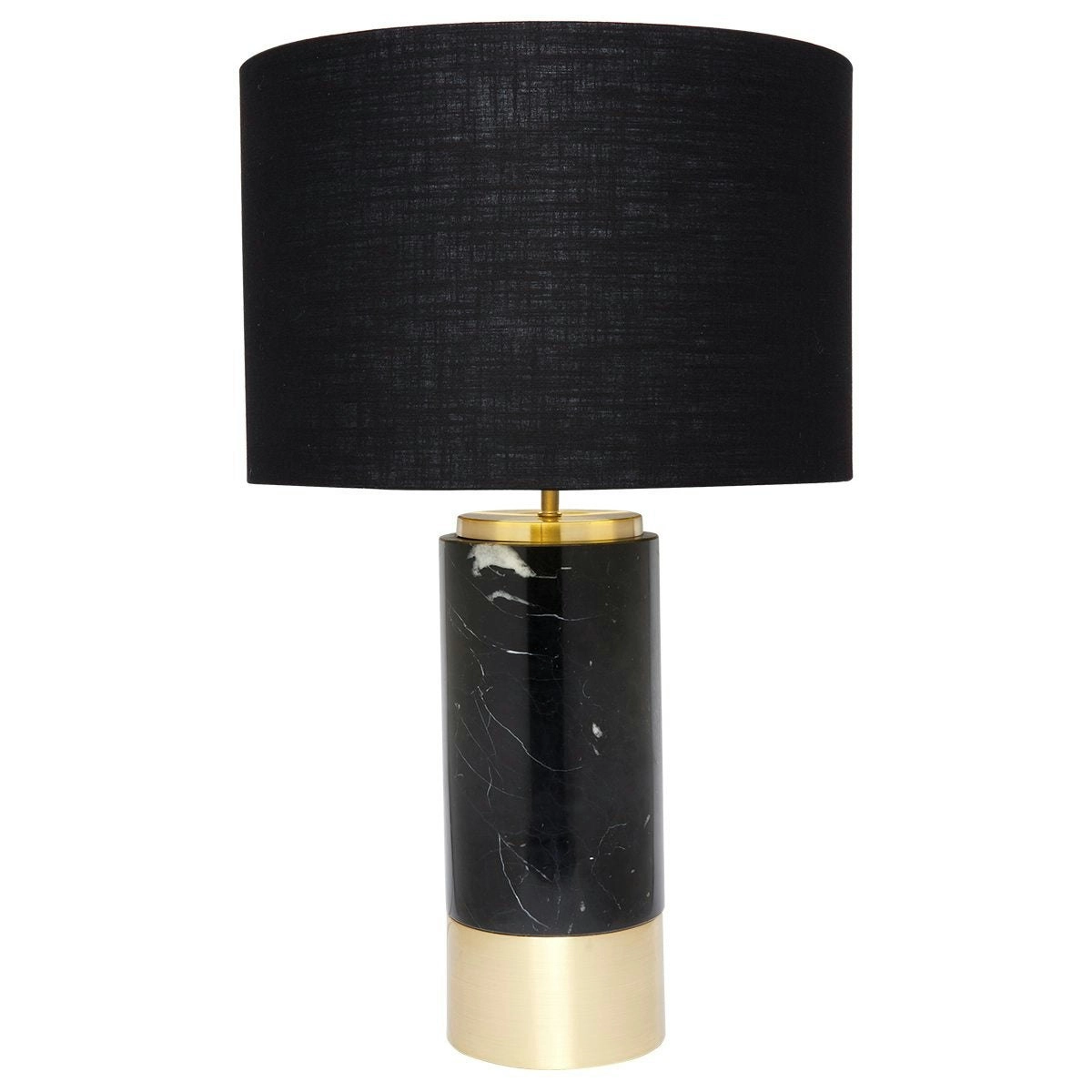 Paola Marble Table Lamp - Black w Black Shade