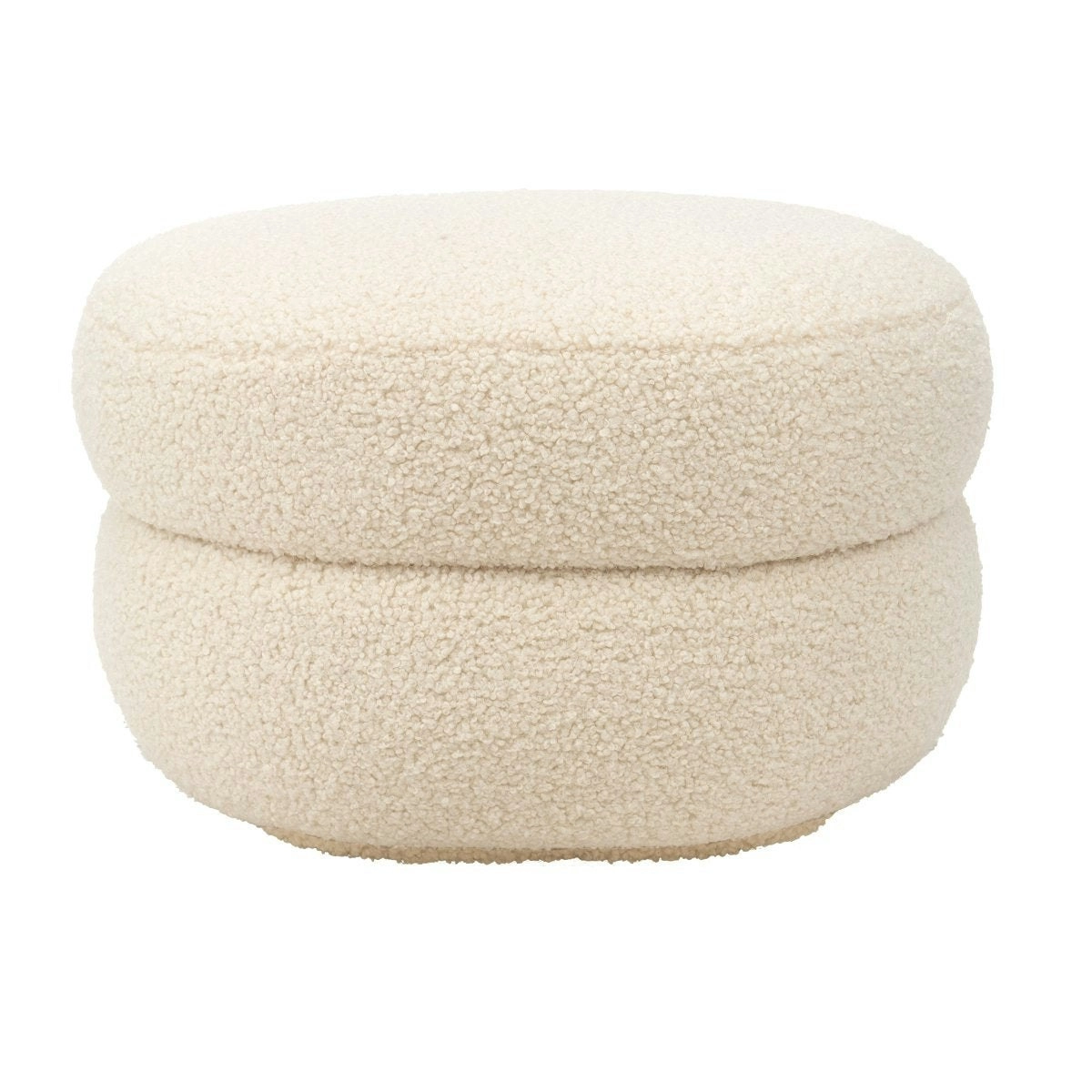 Aurora Foot Stool - Off White Shearling