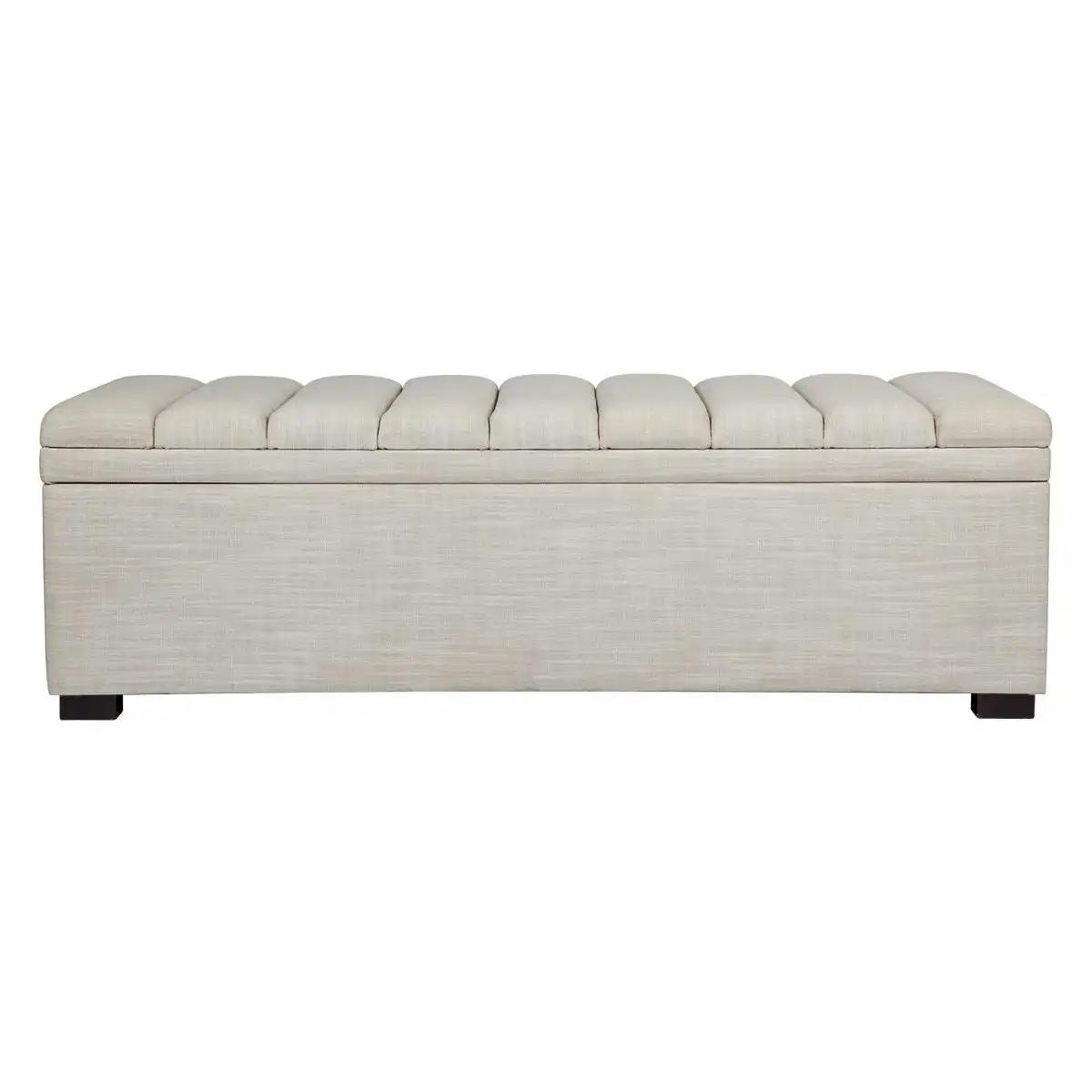 Soho Storage Bench Ottoman - Off White Linen