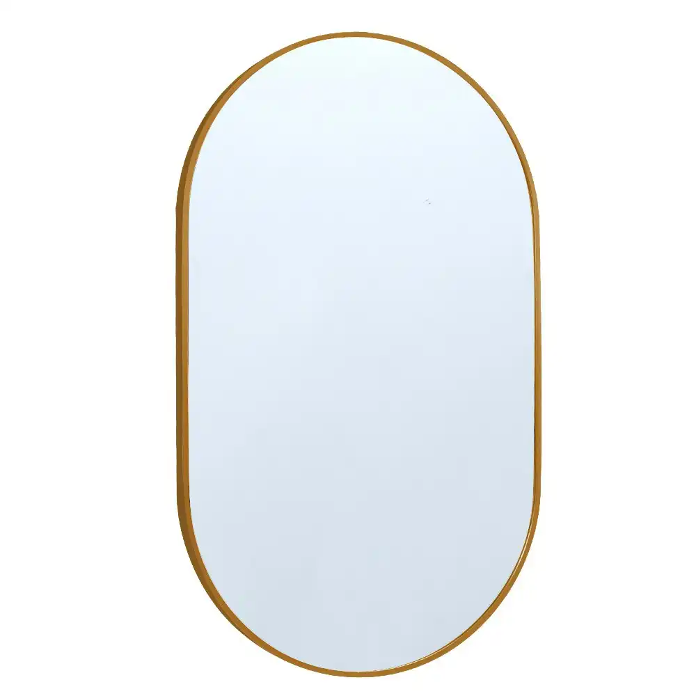 Furb Aluminum Wall Mirrors Oval Makeup Mirror Bathroom Home Decor Gold 50*100CM