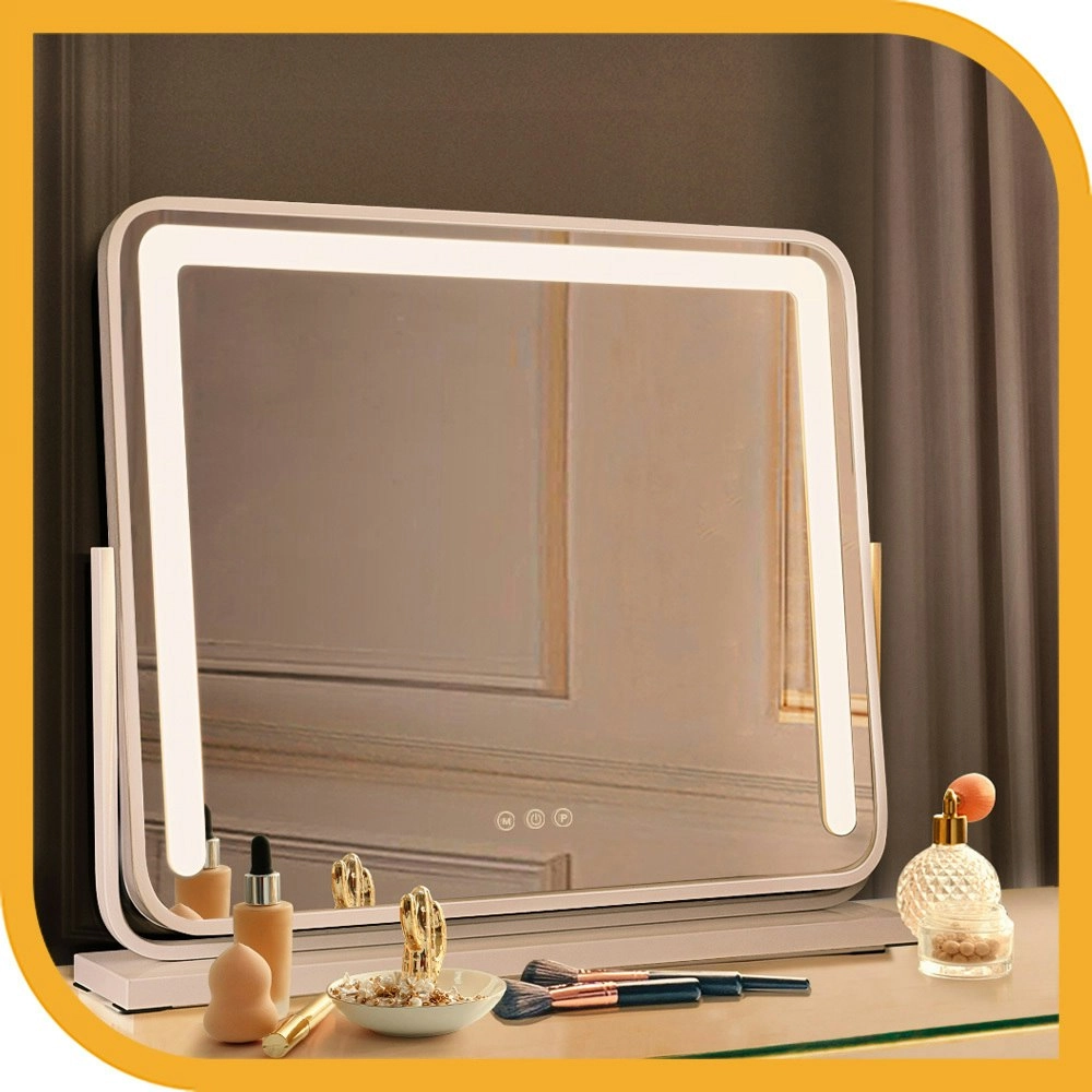 Simplus Tabletop LED Lighted Mirror Vanity Mirror with Lights Makeup Mirrors