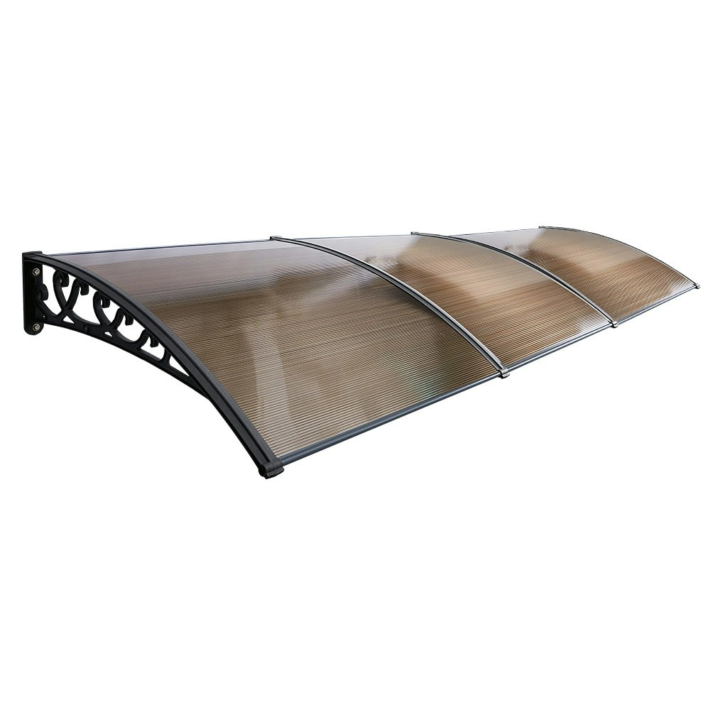 Groverdi Window Door Awning Outdoor Canopy Patio Rain Shield Cover DIY 1Mx3M Black Twany