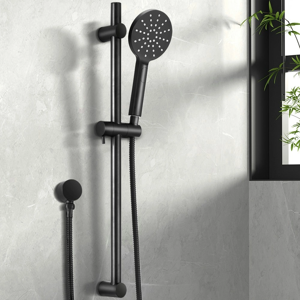 Handheld Shower Head Wall Holder 4.7'' High Pressure Adjustable Height 3 Spray Modes Black