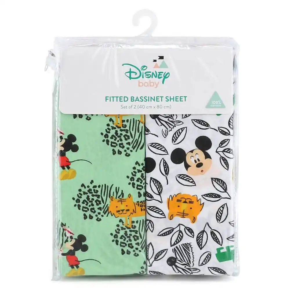 Disney Baby Mickey Doodle Zoo 2Pk Bassinette Sheet