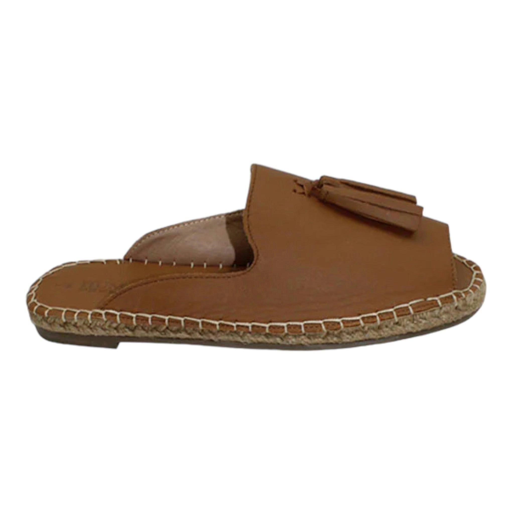 Via Leather Espadrille Tan