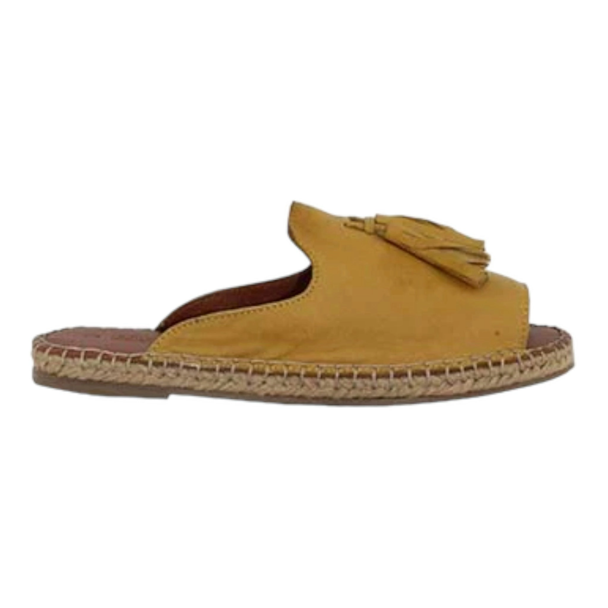 Via Leather Espadrille Mustard