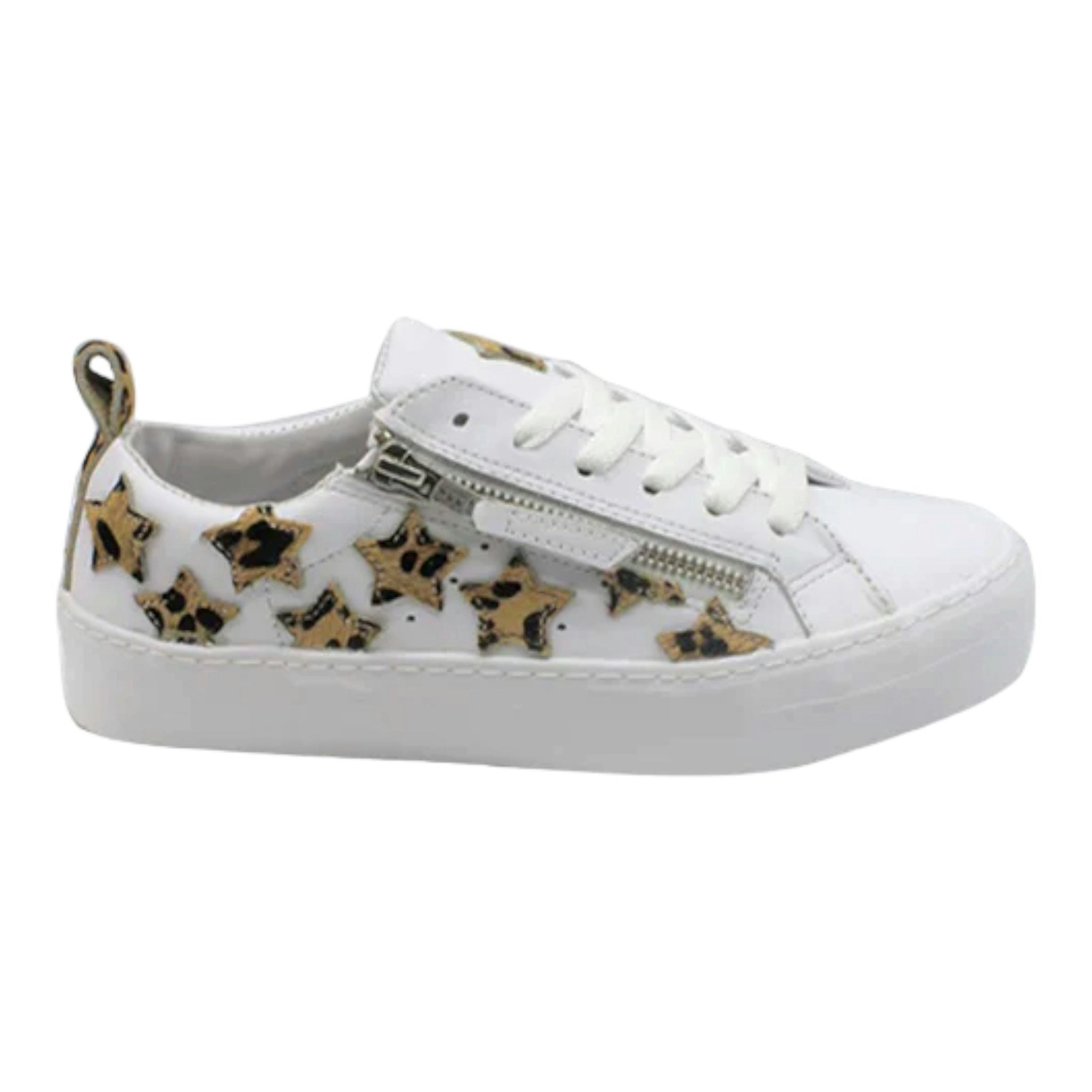 Cuba Leather Trainer White Ocelot