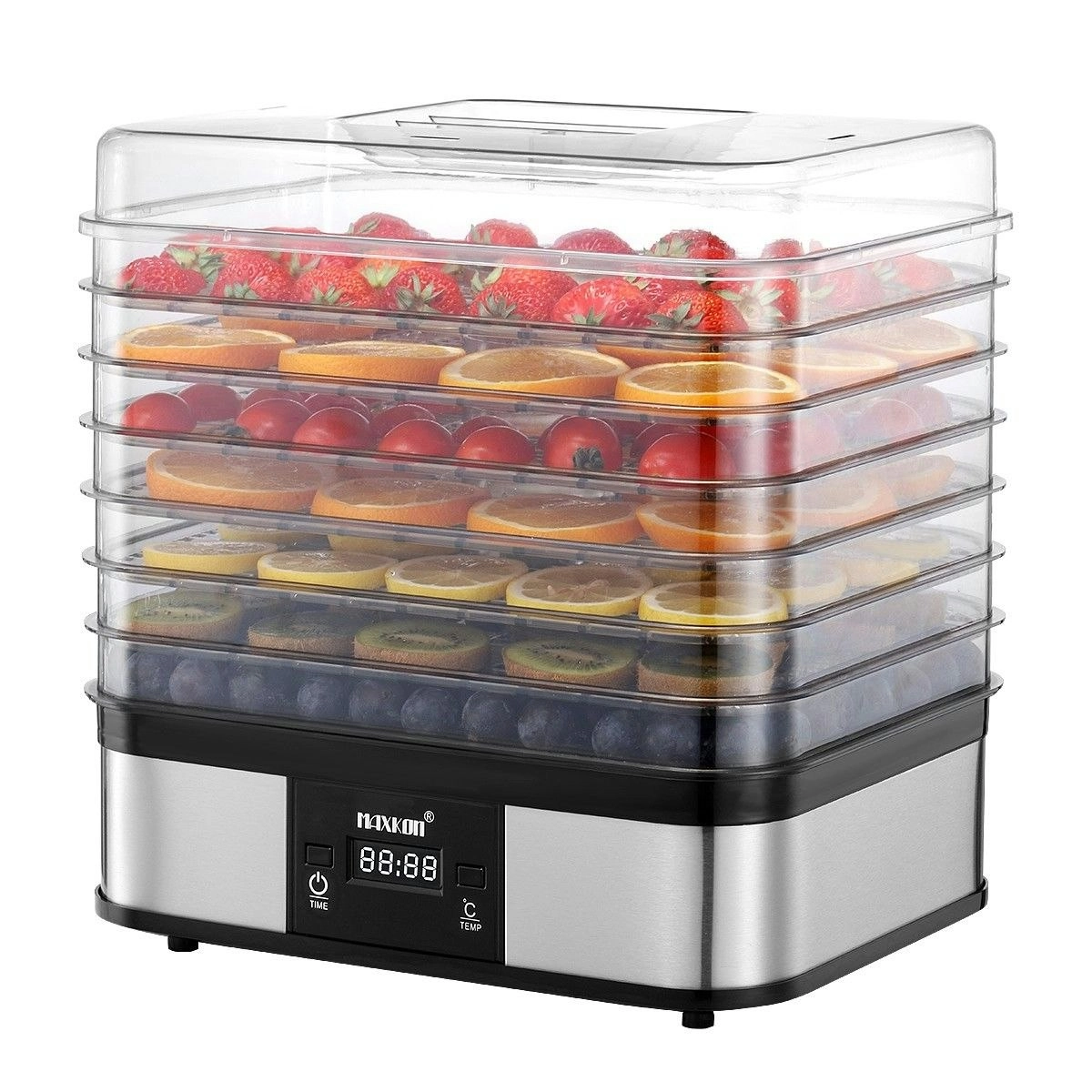 Maxkon Digital Food Dehydrator Fruit Meat Vegetable Dryer Beef Jerky Maker with 7 Trays