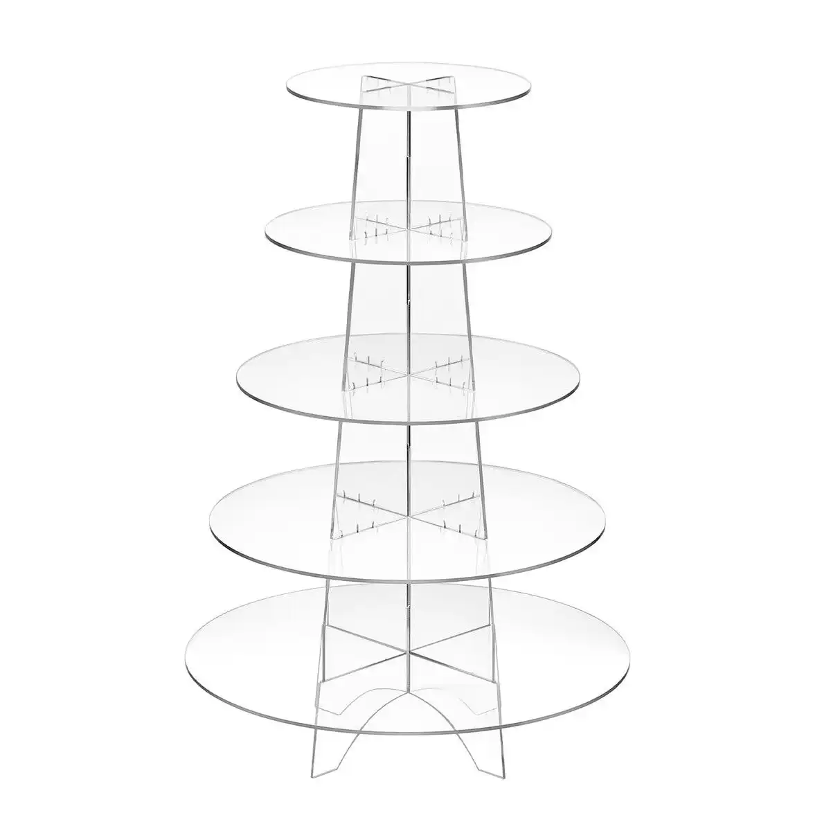 Ausway Acrylic Cupcake Stand 5 Tier Display Shelf Tower Unit Bakery Cake Donut Model Pastry Holder Round Clear for Wedding Party